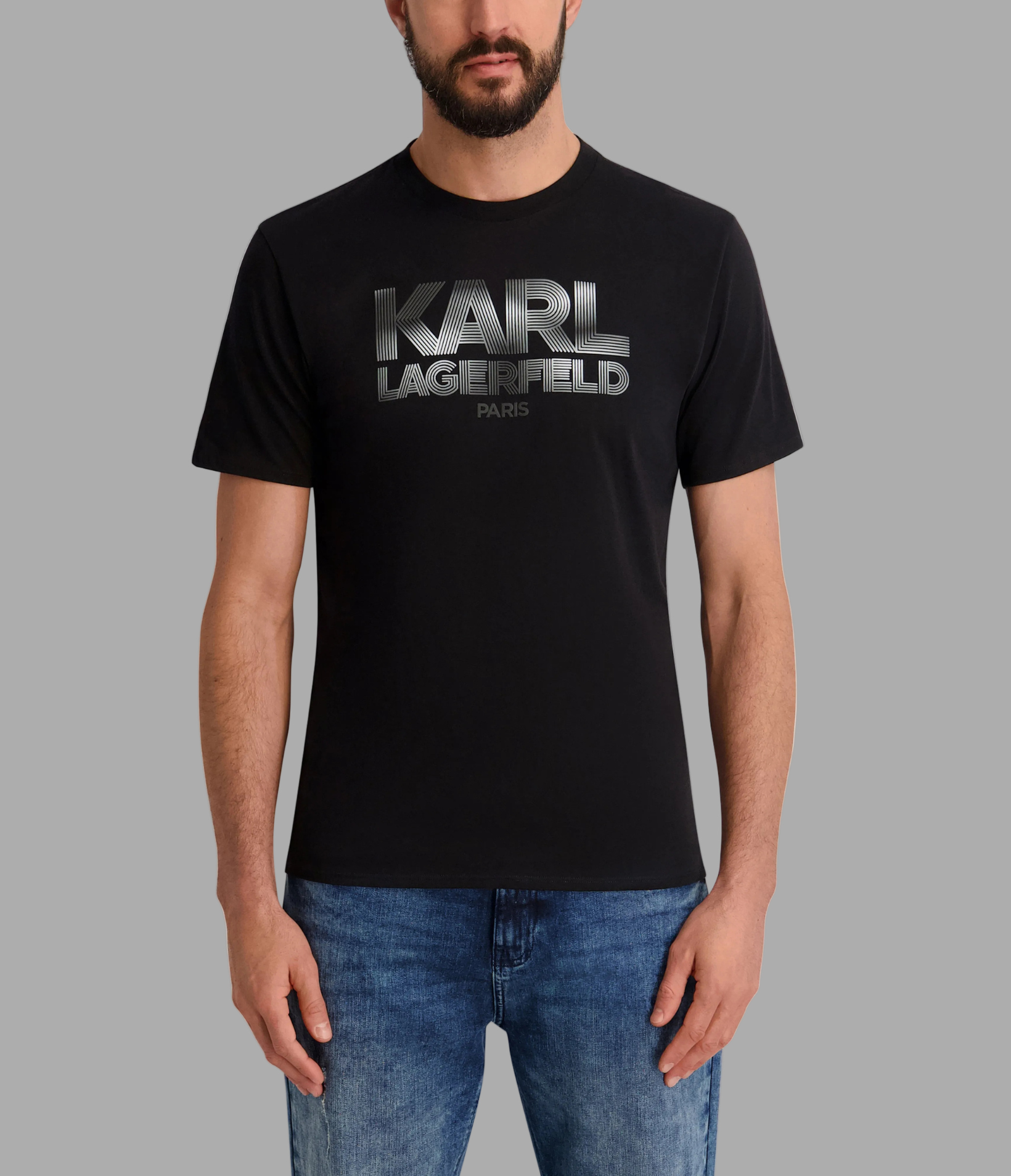 RUBBERIZED LARGE KARL LOGO GRAPHIC TEE View 1 | Men's Clothing