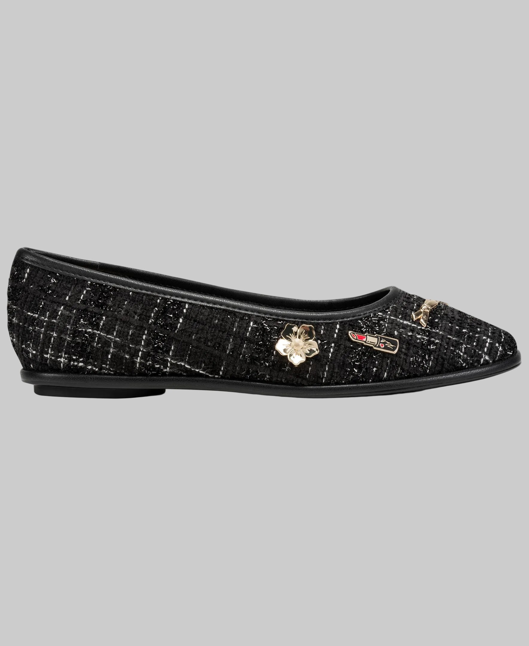 VADELLE TWEED BALLET FLAT WITH PINS View 1 | Women's Flats & Loafers